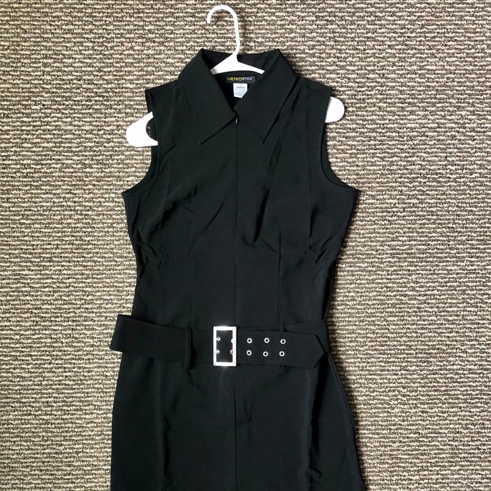 NWOT Metrostyle Black Collared Dress
